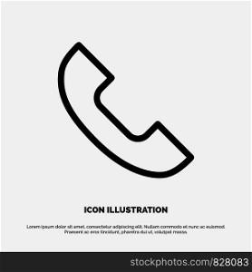 Call, Phone, Telephone, Mobile Line Icon Vector