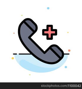 Call, Ring, Hospital, Phone, Delete Abstract Flat Color Icon Template