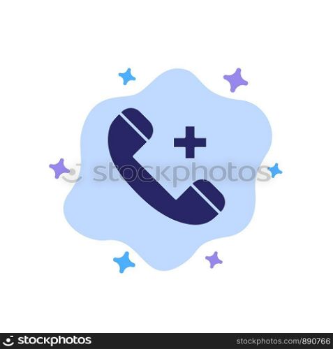 Call, Ring, Hospital, Phone, Delete Blue Icon on Abstract Cloud Background