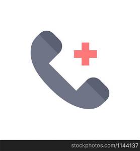 Call, Ring, Hospital, Phone, Delete Flat Color Icon. Vector icon banner Template