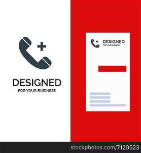 Call, Ring, Hospital, Phone, Delete Grey Logo Design and Business Card Template