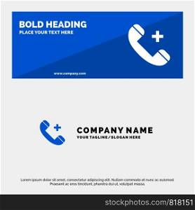 Call, Ring, Hospital, Phone, Delete SOlid Icon Website Banner and Business Logo Template