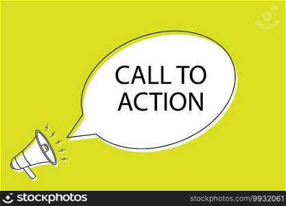 call to action speech bubble in cartoon style. Male with megaphone. speech bubble in cartoon style.