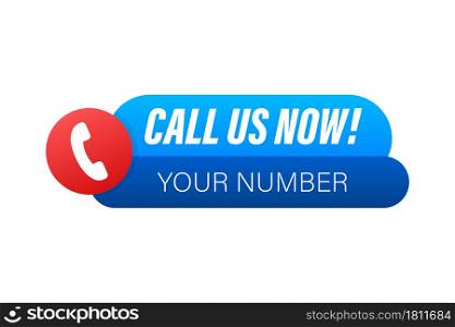 Call us now. Information technology. Telephone icon. Customer service. Vector stock illustration.. Call us now. Information technology. Telephone icon. Customer service. Vector stock illustration