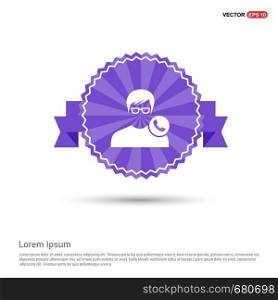 Call user icon - Purple Ribbon banner