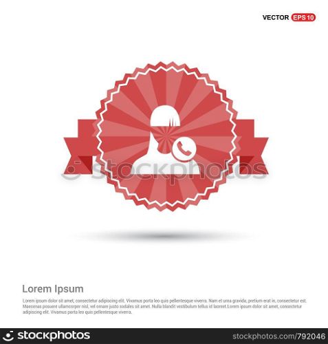Call user icon - Red Ribbon banner