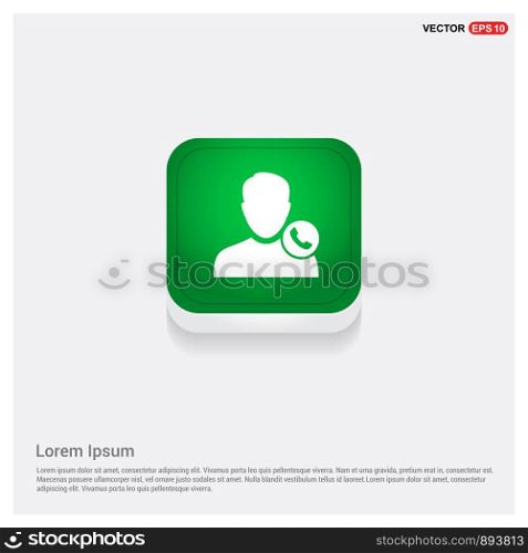 Call user iconGreen Web Button - Free vector icon