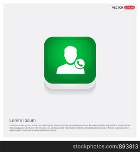 Call user iconGreen Web Button - Free vector icon