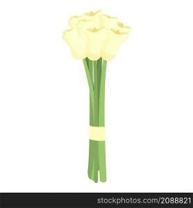 Calla bouquet icon cartoon vector. Lily flower. Floral gift. Calla bouquet icon cartoon vector. Lily flower