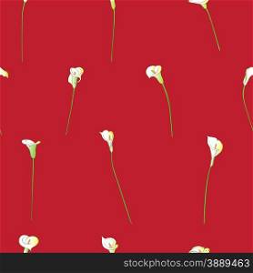 Calla sparse pattern on a red background