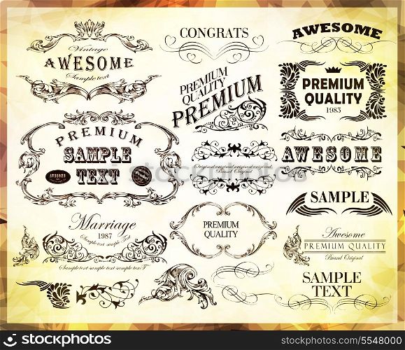 calligraphic design elements ?an be used for invitation, congratulation or website