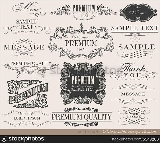 calligraphic design elements ?an be used for invitation, congratulation or website