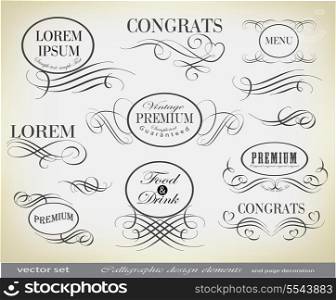 calligraphic design elements and page decoration ?an be used for invitation, congratulation or website