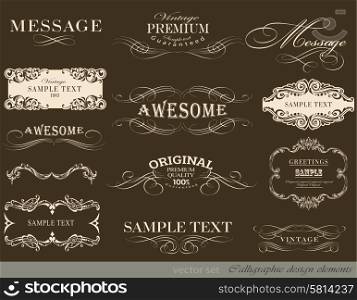 calligraphic design elements and page decoration calligraphic. calligraphic design elements