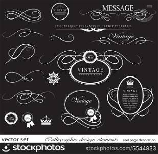 calligraphic design elements and page decoration can be used for invitation, congratulation or website layout vector