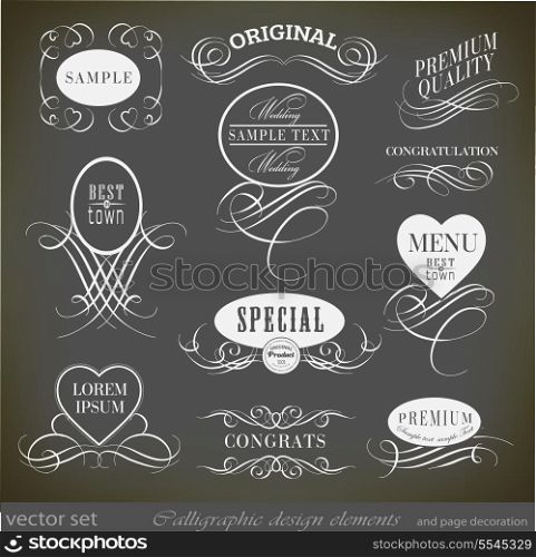 calligraphic design elements and page decoration can be used for invitation, congratulation or website layout vector
