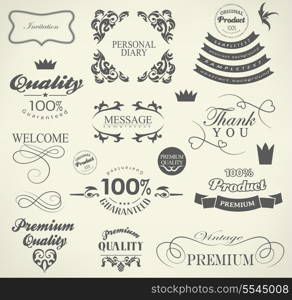 calligraphic design elements and page decoration/ vector set