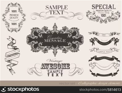calligraphic design elements can be used for invitation, congratulation or website