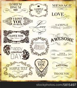 calligraphic design elements can be used for invitation, congratulation or website