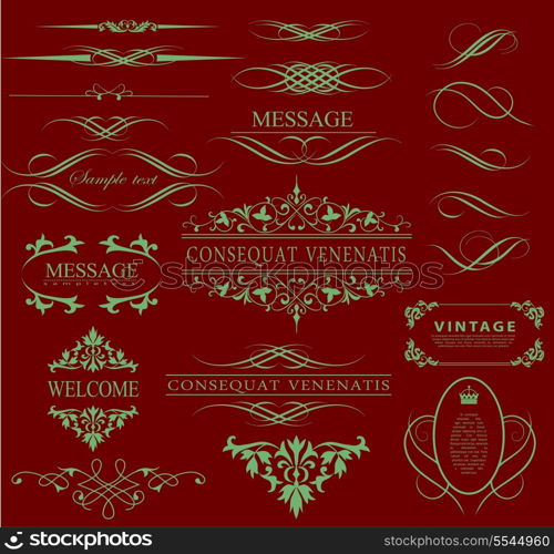 calligraphic design elements can be used for invitation, congratulation or website layout vector