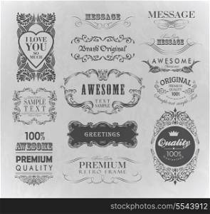 calligraphic design elements, page decoration and labels