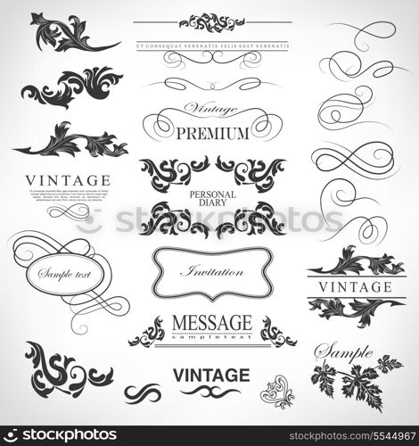 calligraphic design elements, page decoration and labels