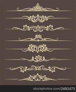Calligraphic design elements, page dividers with thai ornament. Divider ornament page, ornate vector illustration. Calligraphic design elements, page dividers with thai ornament