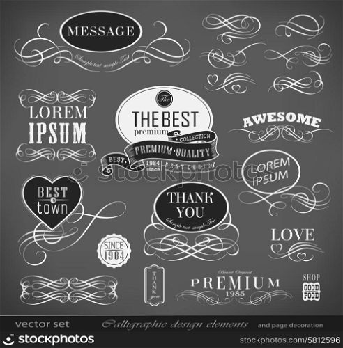 calligraphic design / vector set ?an be used for invitation, congratulation or website