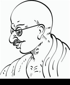 Calligraphic Gandhi Ji, political and spiritual leader of India & the Indian independence movement. He inspired movements for civil rights and freedom across the world.