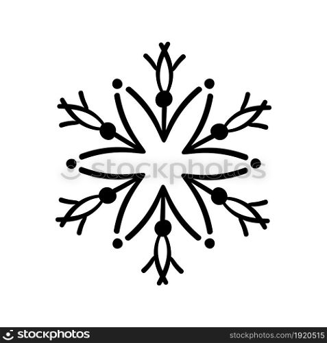 Calligraphic hand drawn vector snowflake. Christmas icon in trendy flat style isolated on white background. Xmas snow icon illustration.. Calligraphic hand drawn vector snowflake. Christmas icon in trendy flat style isolated on white background. Xmas snow icon illustration