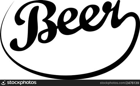 Calligraphic inscription beer menu packaging. stamp logo