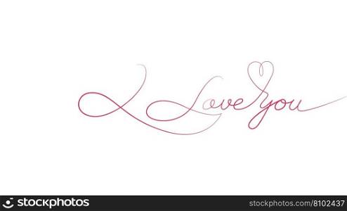 Calligraphic inscription i love you line text Vector Image