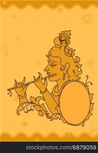 Calligraphic Lord Krishna Vector Art