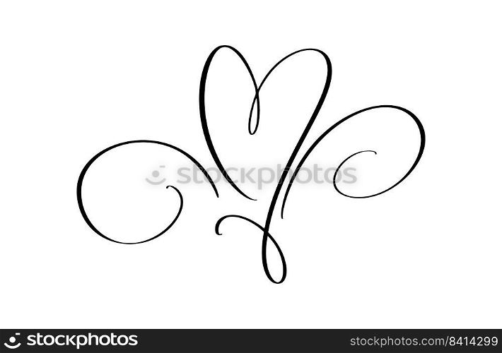 Calligraphic love heart logo sign. Vector Romantic illustration symbol join, passion and wedding. Calligraphy Design flat element of valentine day. Template for t-shirt, card, invitation.. Calligraphic love heart logo sign. Vector Romantic illustration symbol join, passion and wedding. Calligraphy Design flat element of valentine day. Template for t-shirt, card, invitation