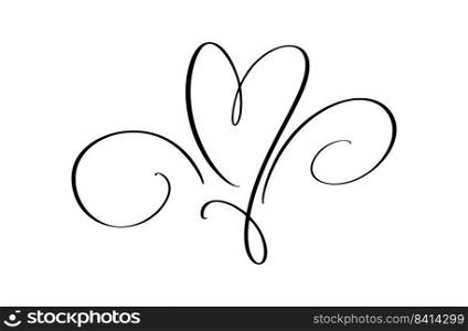 Calligraphic love heart logo sign. Vector Romantic illustration symbol join, passion and wedding. Calligraphy Design flat element of valentine day. Template for t-shirt, card, invitation.. Calligraphic love heart logo sign. Vector Romantic illustration symbol join, passion and wedding. Calligraphy Design flat element of valentine day. Template for t-shirt, card, invitation