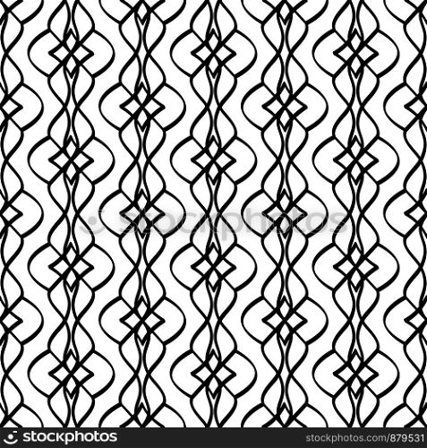 Calligraphic pattern with curls on white background. Vector illustration. Calligraphic pattern with curls
