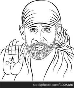 Calligraphic, Shirdi Sai Baba, was an Indian guru, yogi and fakir who is regarded by his Hindu and Muslim followers as a saint