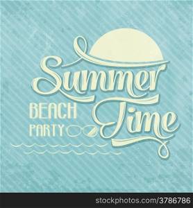 "Calligraphic Writing "Summer time - beach party", vector illustration"