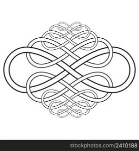 Calligraphy knot pattern from the infinity symbol, vector calligraphy knot infinity sign