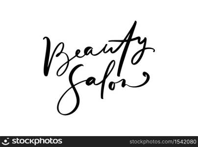 Calligraphy lettering text Beauty Salon. Logo modern design vector illustration flat logo barber.. Calligraphy lettering text Beauty Salon. Logo modern design vector illustration flat logo barber