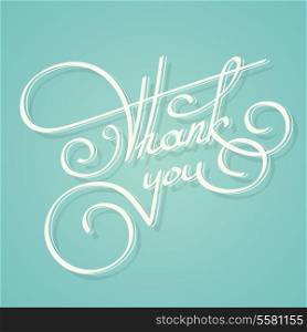 Calligraphy thank you thanksgiving vintage lettering vector illustration