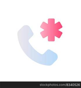 Calling emergency flat gradient two-color ui icon. Urgent first aid. Contact medical clinic. Simple filled pictogram. GUI, UX design for mobile application. Vector isolated RGB illustration. Calling emergency flat gradient two-color ui icon