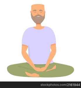 Calm meditation icon cartoon vector. Man relax. Happy character. Calm meditation icon cartoon vector. Man relax