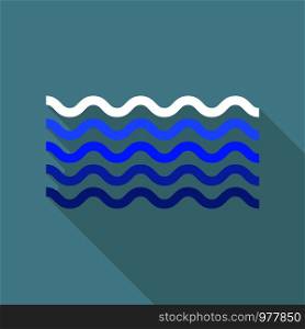Calm sea icon. Flat illustration of calm sea vector icon for web. Calm sea icon, flat style