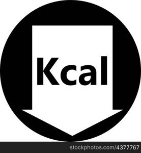 Calories reduction on white background. Kcal reduction symbol. Low kilocalories graphics sign. Flat Style.