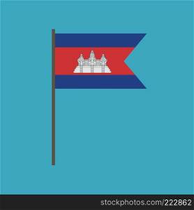 Cambodia flag icon in flat design. Independence day or National day holiday concept.