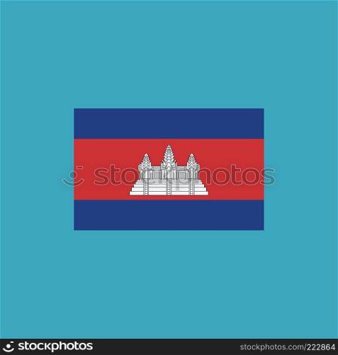 Cambodia flag icon in flat design. Independence day or National day holiday concept.