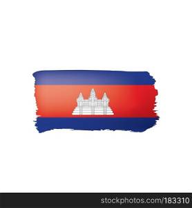 Cambodia flag, vector illustration on a white background. Cambodia flag, vector illustration on a white background.