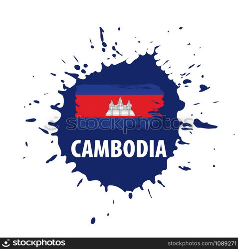 Cambodia national flag, vector illustration on a white background. Cambodia flag, vector illustration on a white background