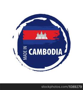 Cambodia national flag, vector illustration on a white background. Cambodia flag, vector illustration on a white background